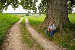 3. Farmer and Burr Oak. Harrison County Kentucky, 2021. Kentucky Documentary Photographic Project (II). Michael Swensen