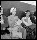 1. Woman nursing. A Greyhound bus trip from Louisville Kentucky to Memphis Tennessee and the terminals. 1943, Farm Security Administration. Esther Bubley